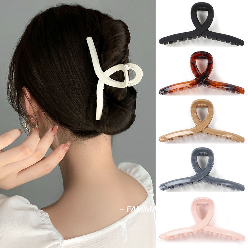 Kẹp Tóc Càng Cua Cỡ Lớn Màu Sắc Đơn Giản Kiểu Hàn Quốc