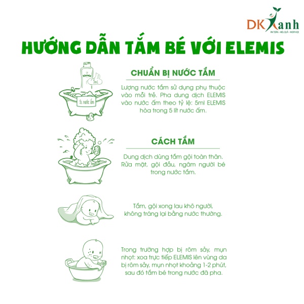 Chai To Sữa tắm Elemis 500ml Nước Tắm Thảo Dược Dành Cho Trẻ Nhỏ,Rôm Sẩy,Mẩn Ngứa,Dị Ứng