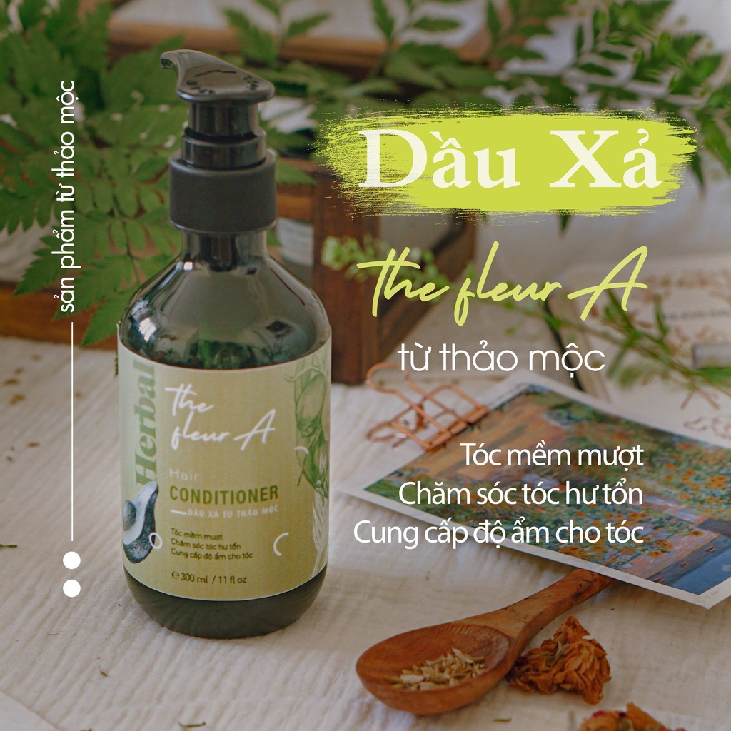 Dầu Xả Mượt Tóc Thảo Mộc The FLEURA Kem Xả Tóc Phục Hồi Tóc Hư Tổn Dầu Xả Thơm Xả Gừng