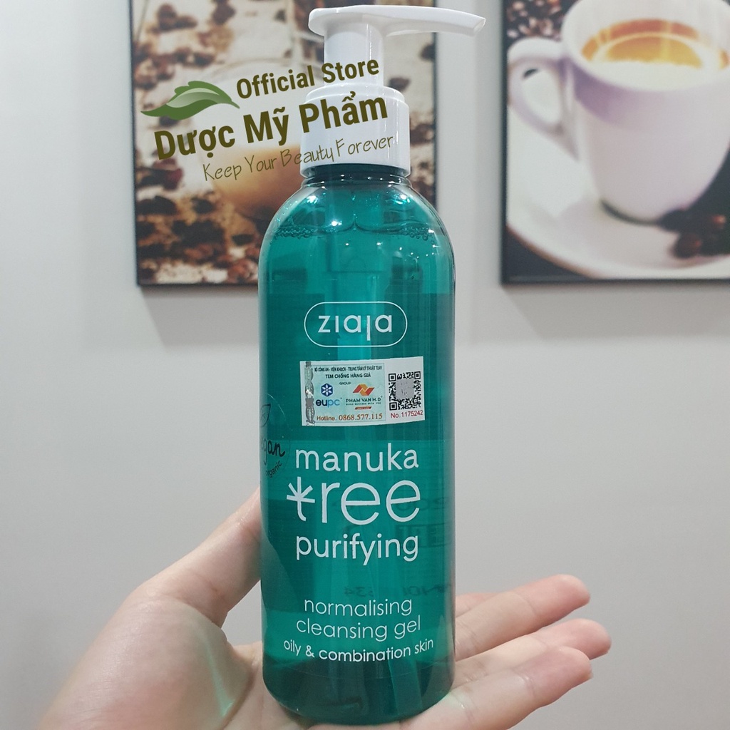 Sữa rửa mặt sạch sâu Ziaja Manuka Tree Purifying Normalising Cleansing Gel 200ml