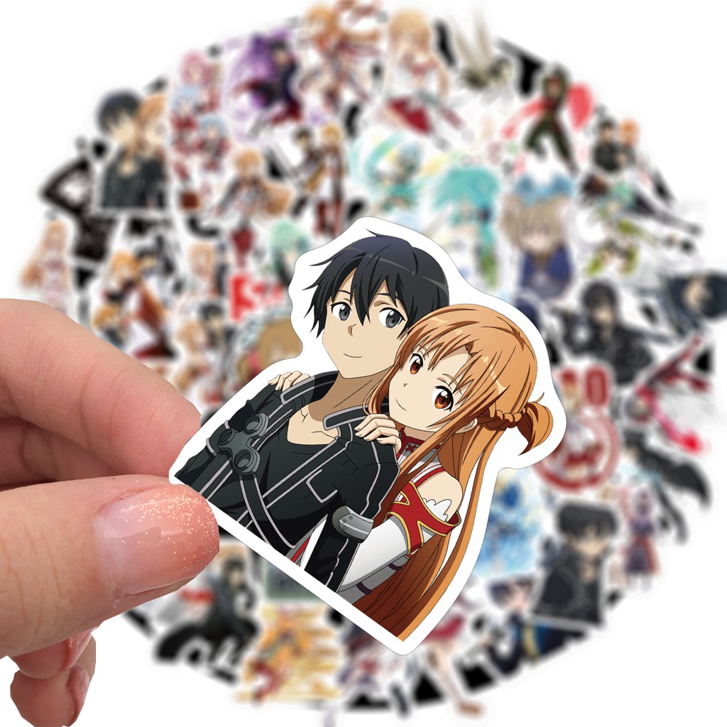 Y&P| Hình Dán Chống Nước Sword Art Online Trò Chơi Điện Tử Mũ Bảo Hiểm Máy Tính Xách Tay Hành Lý Dán Thiết Lập, 50 tờ