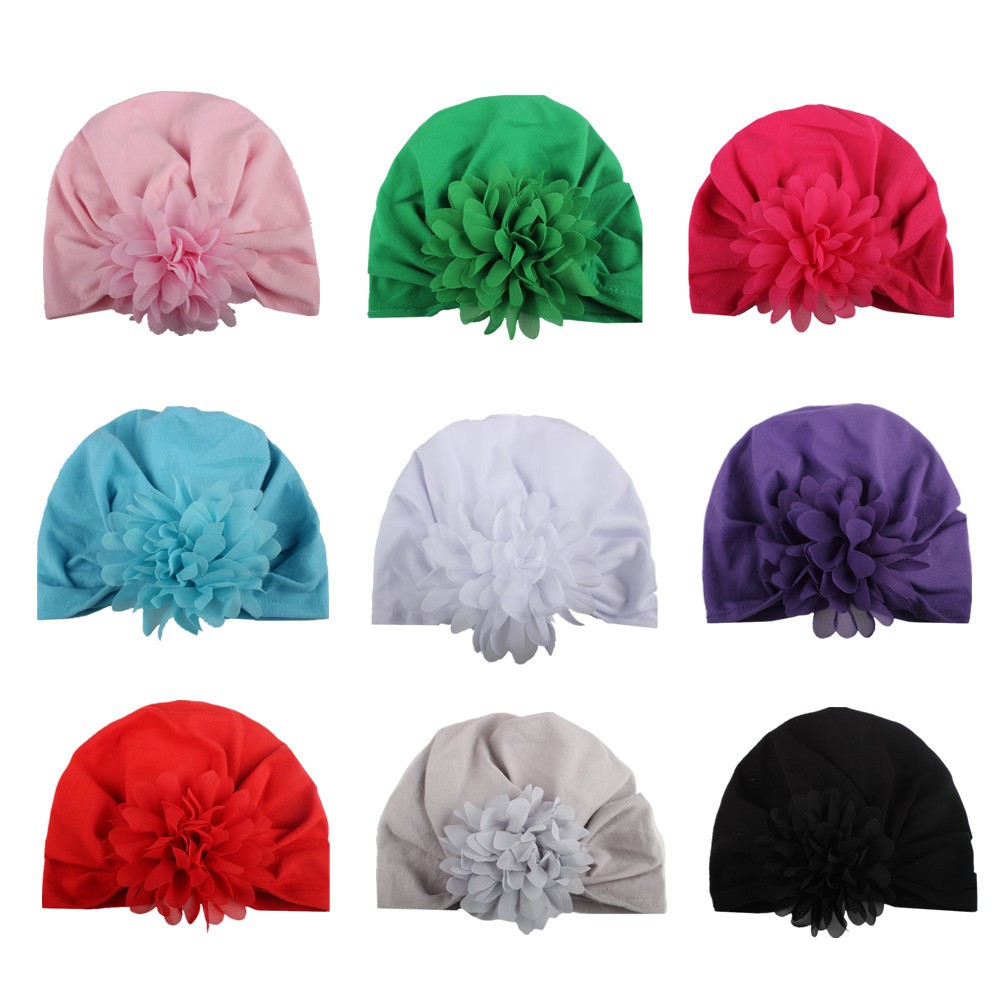 Mũ turban hoa bờm hoa cho bé gái shop9k