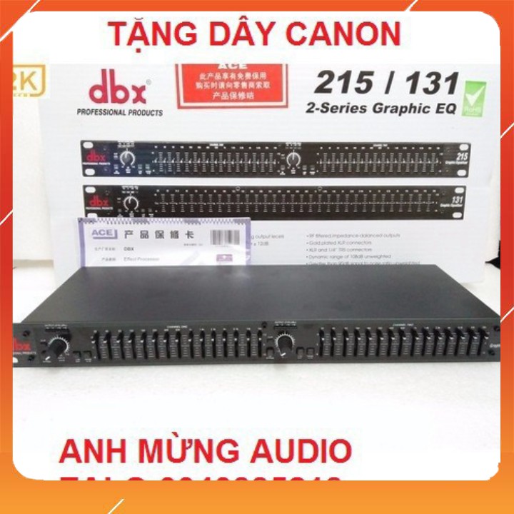 Lọc xì DBX 215 tặng 2 dây canon âm thanh chuẩn sáng