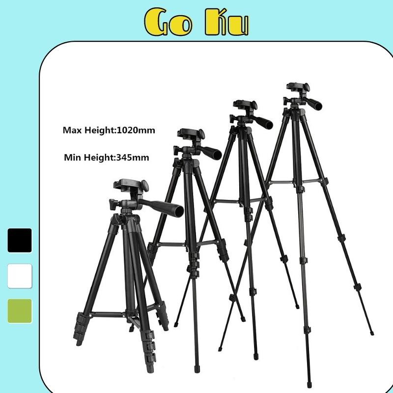 Tripod giá đỡ điện thoại chụp ảnh livestream 3 chân xoay 360 độ phụ kiện chụp ảnh tương thích với nhiều dòng máy - Go Ku