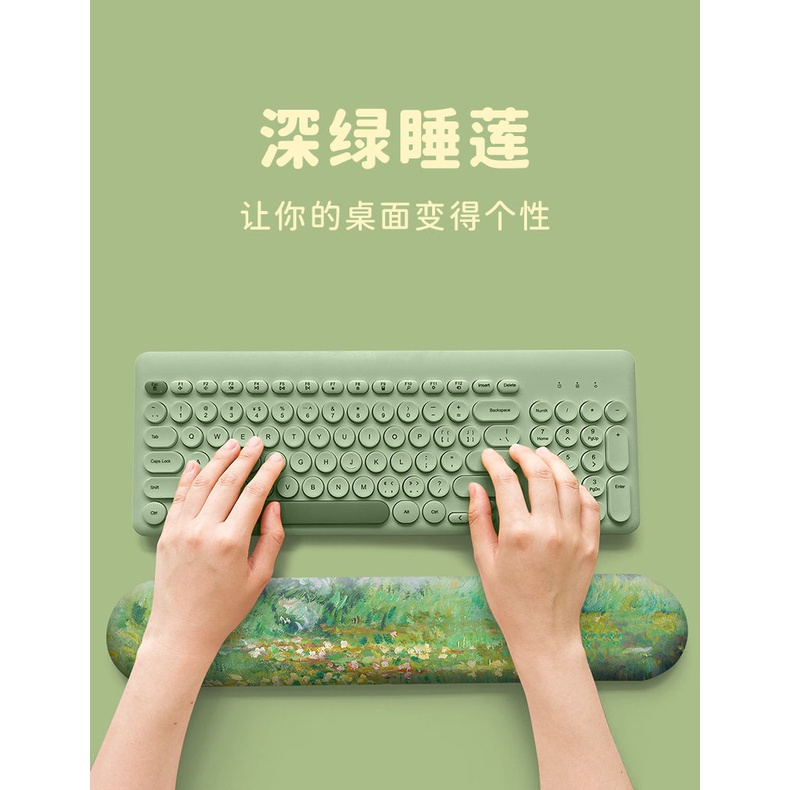 Tấm Lót Chuột Và Bàn Phím Hình Hoa Lily Sơn Dầu Hỗ Trợ Cổ Tay