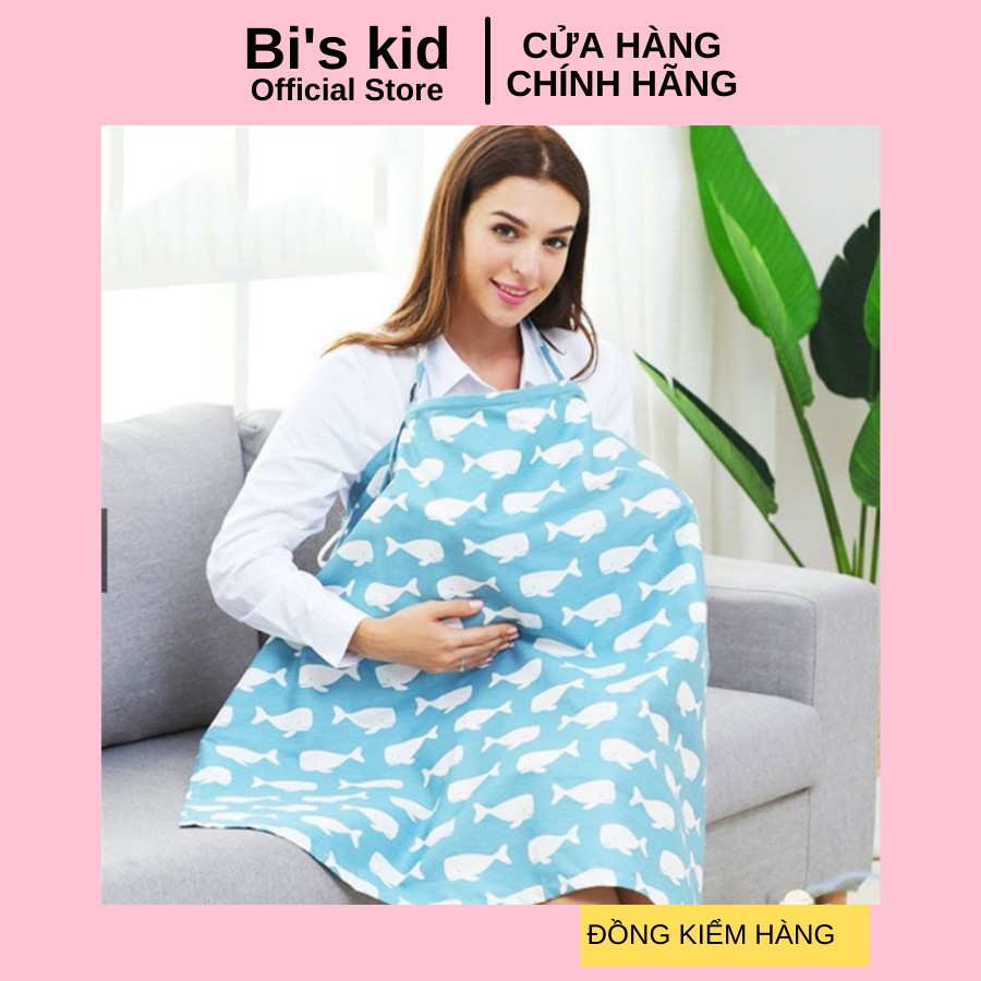 Áo choàng cho bé bú 100% cotton chất liệu dày dặn KT 95x65cm