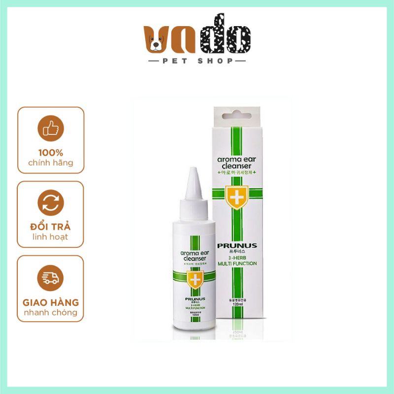 Dung dịch vệ sinh tai cho chó mèo Prunus Aroma Ear Cleanser