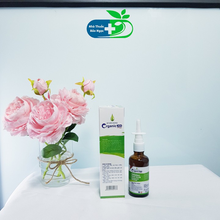 Xịt mũi,họng Organic 100 giúp làm sạch khoang mũi,xoang,họng