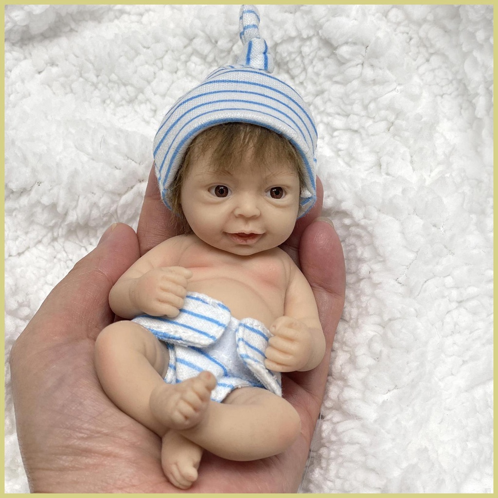 Búp Bê Em Bé Sơ Sinh Bằng Silicon Mềm Kích Thước 6 Inch Kèm Quần Áo Và Cho Bé