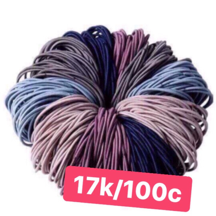 Set 100 dây chun (thun) buộc tóc tiện lợi giá rẻ