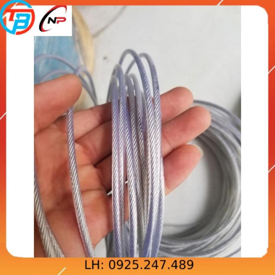 (HCM)Combo dây phơi quần áo mạ kẽm bọc nhựa chống rỉ sét(dây phi 4 phi 5 phi 6+2 taker sắt có móc 1 tăng đơ 2 khóa cáp).