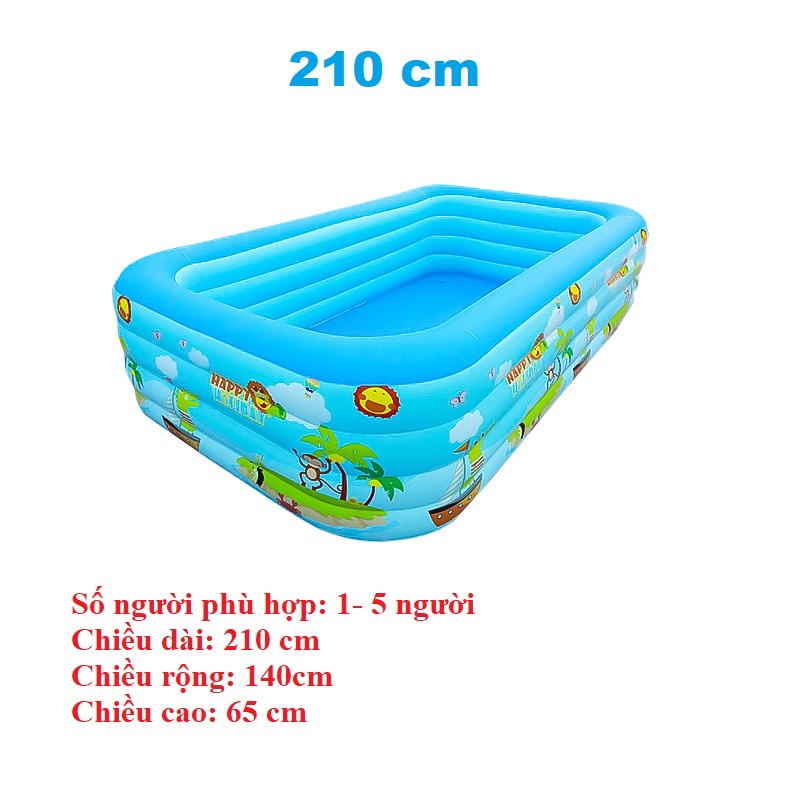 Bể Bơi Cho Bé, Bể Bơi Phao Bơm Hơi Tại Nhà 3 Tầng, Hồ Bơi Phao Cho Trẻ Em Dày Dăn, Đáy Chống Trượt- Tặng kèm bộ keo vá
