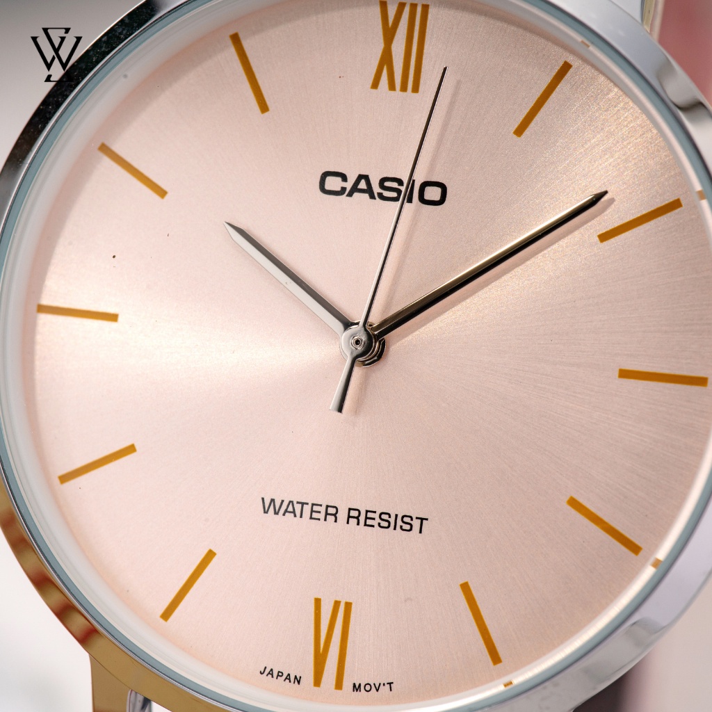 Đồng Hồ Quartz Nữ Casio WATCHSTORE LTP-VT01L-4BUDF Thiết Kế Kính Khoáng 34mm, Dây Đeo Da Và Vỏ Thép Không Gỉ