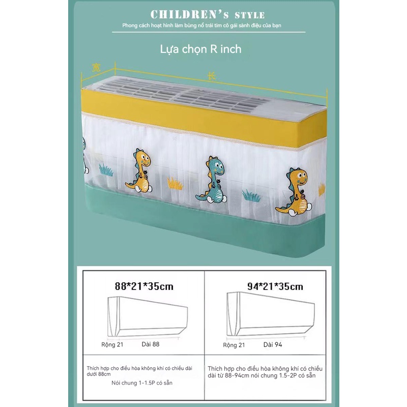 Tấm che bụi bọc điều hòa vải ren dễ thương