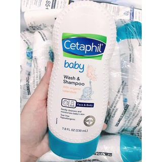 SỮA TẮM GỘI DƯỠNG ẨM CHO BÉ CETAPHIL BABY WASH AND SHAMPOO WITH ORGANIC CELENDULA 230ML