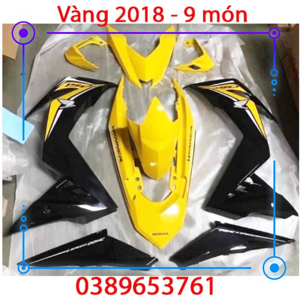 Dàn áo xe Winner v1 Vàng (2016- 2018) Zin chính hãng Honda