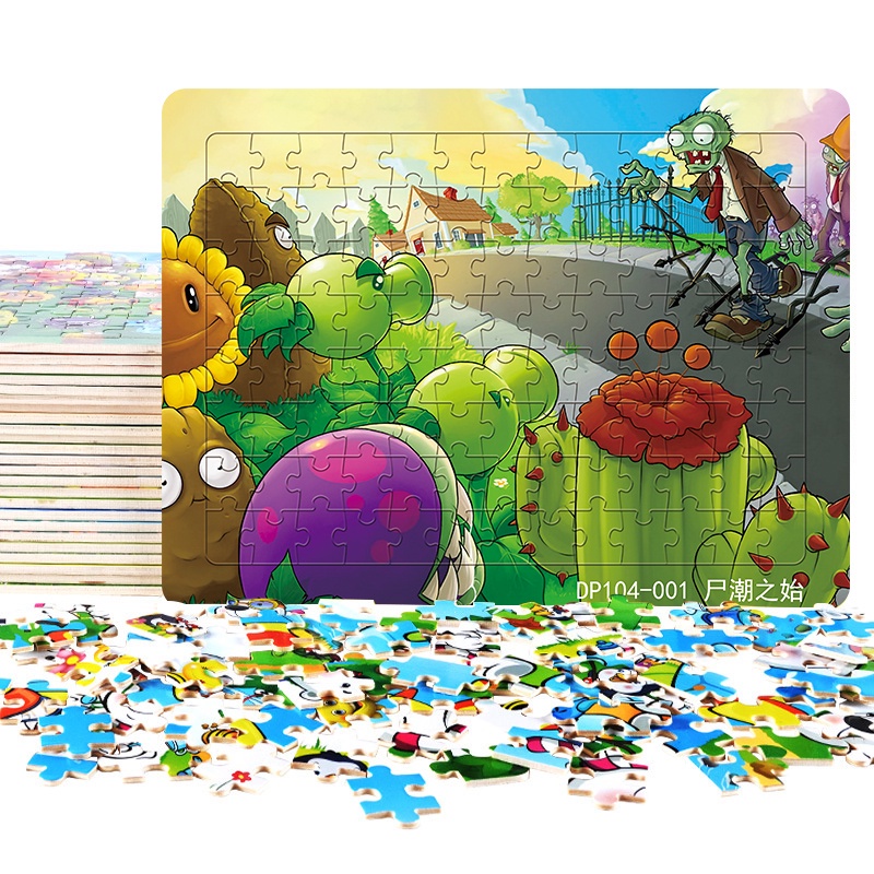 Đồ chơi xếp hình gồm 104 mảnh phong cách Plants Vs. Zombies/Những chú chó cứu hộ dày 4mm thân thiện với môi trường