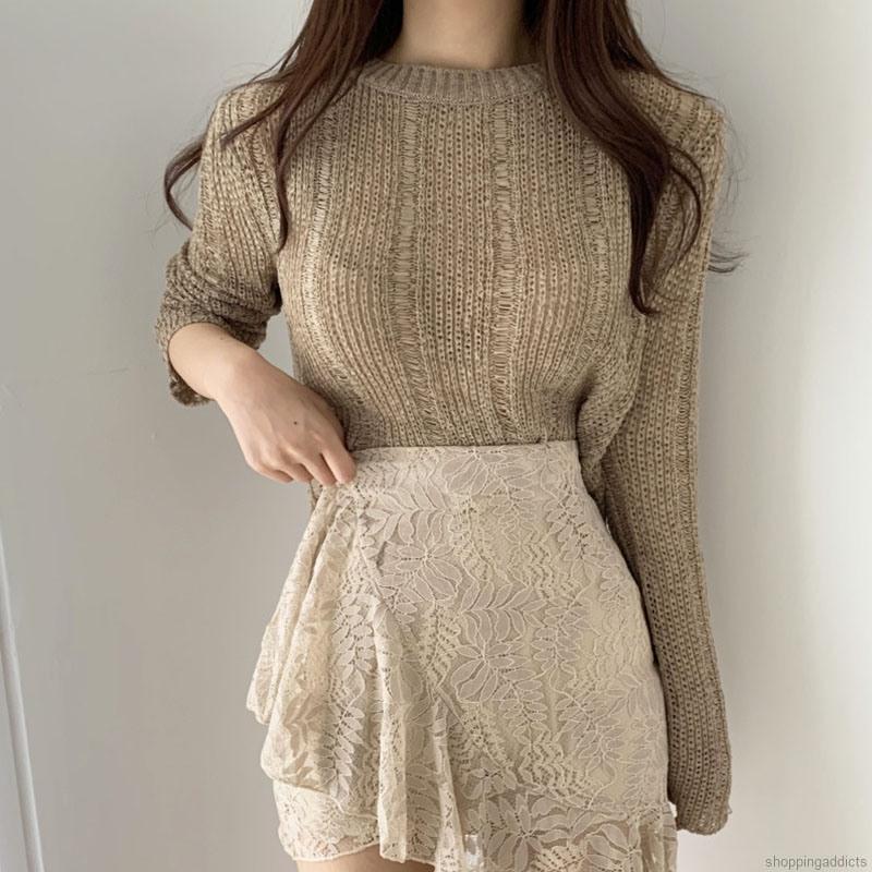 Áo len tay dài thời trang cho nữ