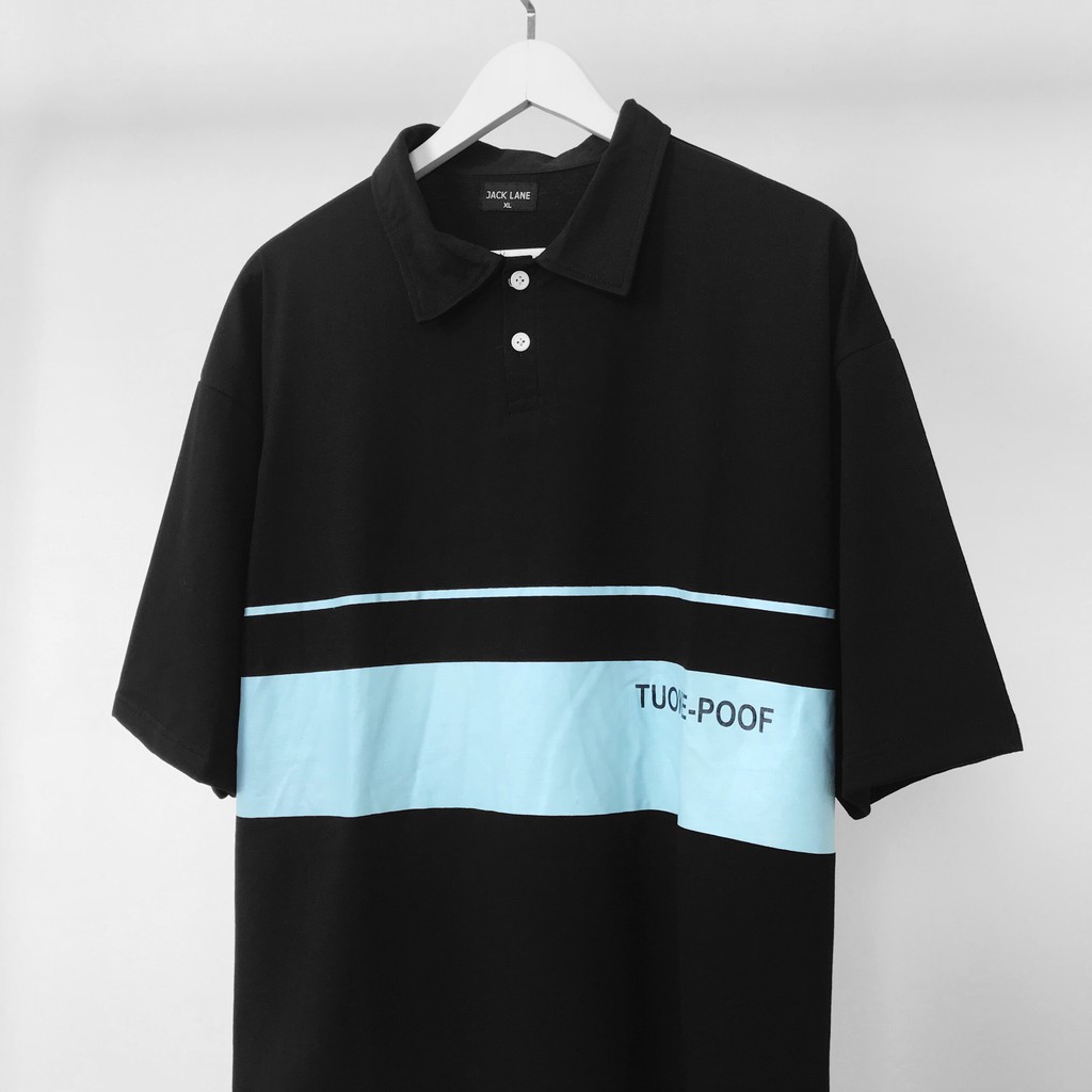 Áo Polo Oversize POOF, JACKLANE, Áo polo cộc tay Unisex Jack Lane