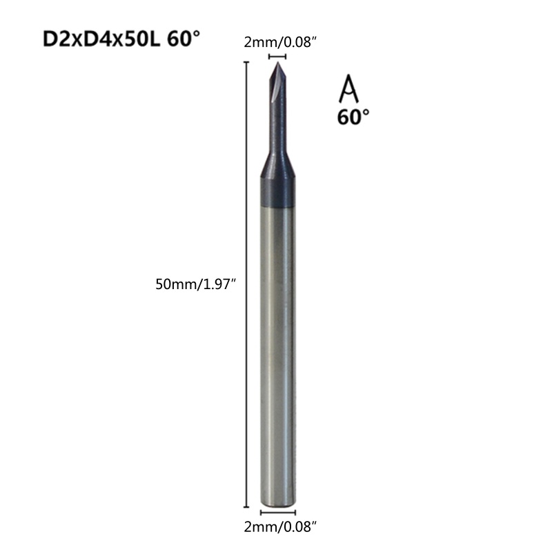 Mũi Phay Router 3 Rãnh Chữ V Xoay 60 Độ Chuyên Dụng Cho CNC