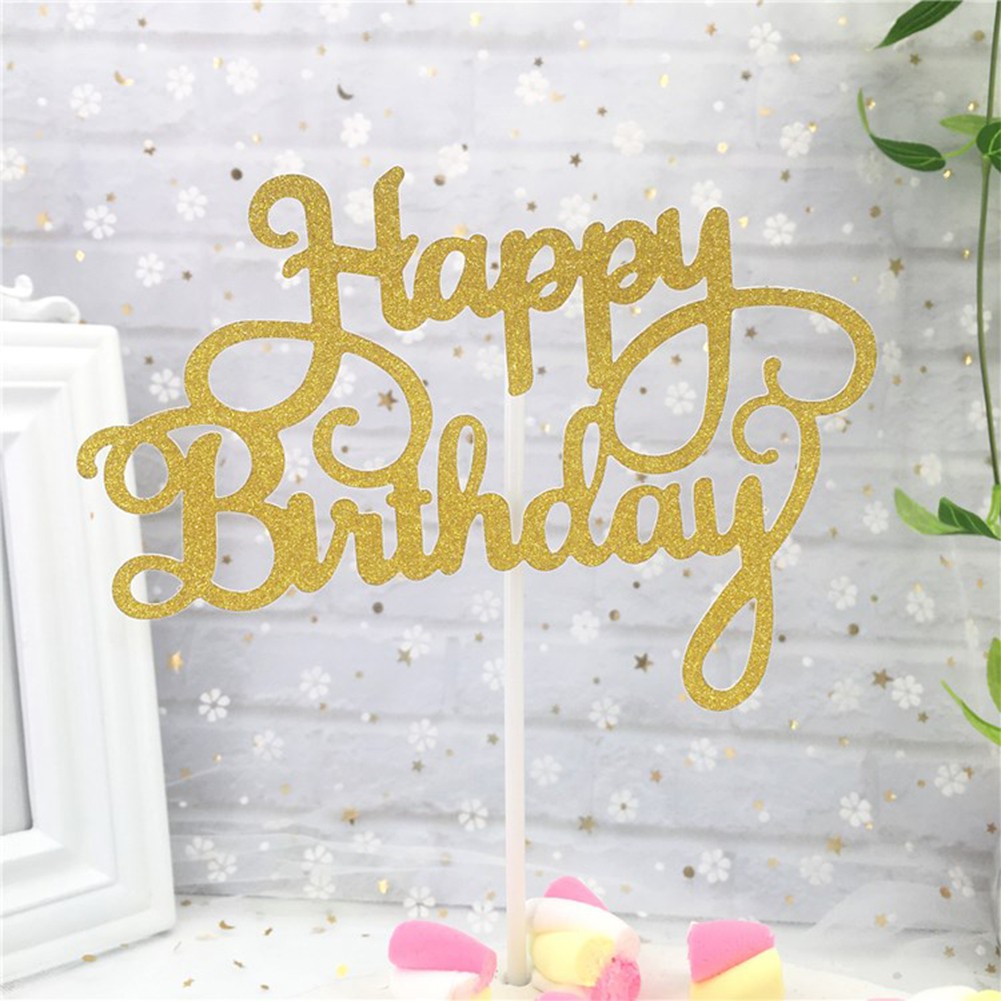 Que Chữ Happy Birthday LấP LáNh CắM Trang Trí BáNh Kem