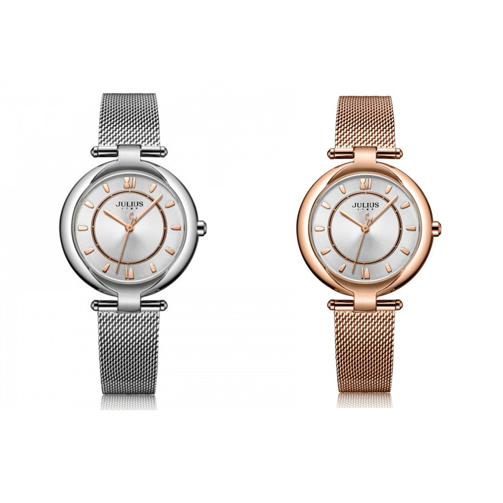 Đồng hồ nữ Julius Star Hàn Quốc JS-028 mặt kính Sapphire dây thép (Chọn màu)