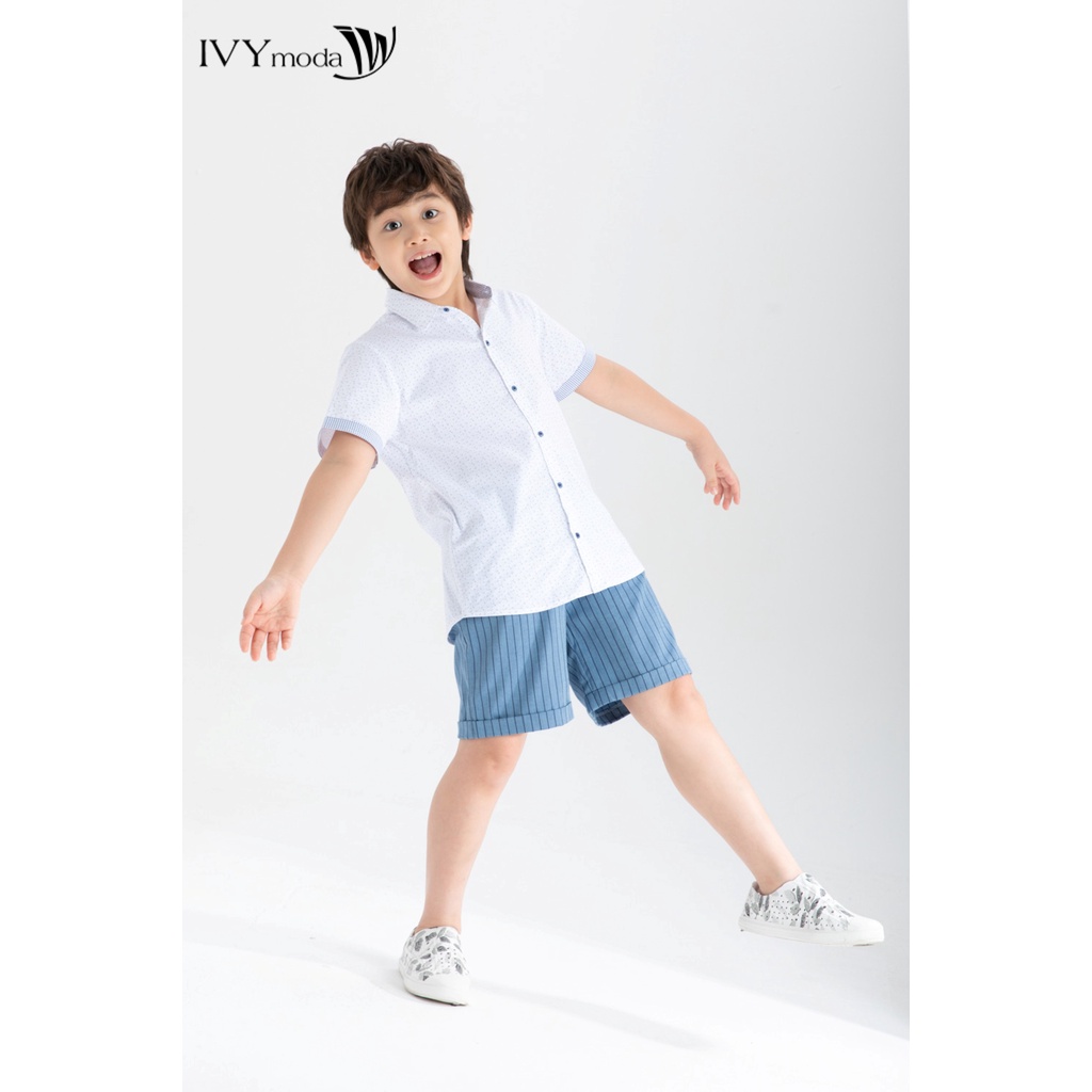 Áo sơ mi họa tiết bé trai IVY moda MS 16K1350