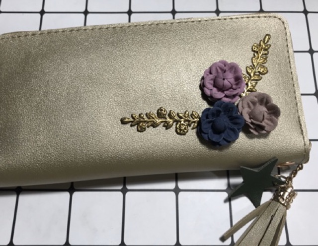 Set hoa trang trí ví handmade - hoa pu không phai- lá nước mạ siêu tốt chuyên dùng cho đồ trang sức không độc hại cho da