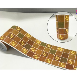 10m x 10cm dán viền tường trang trí - VUÔNG NÂU