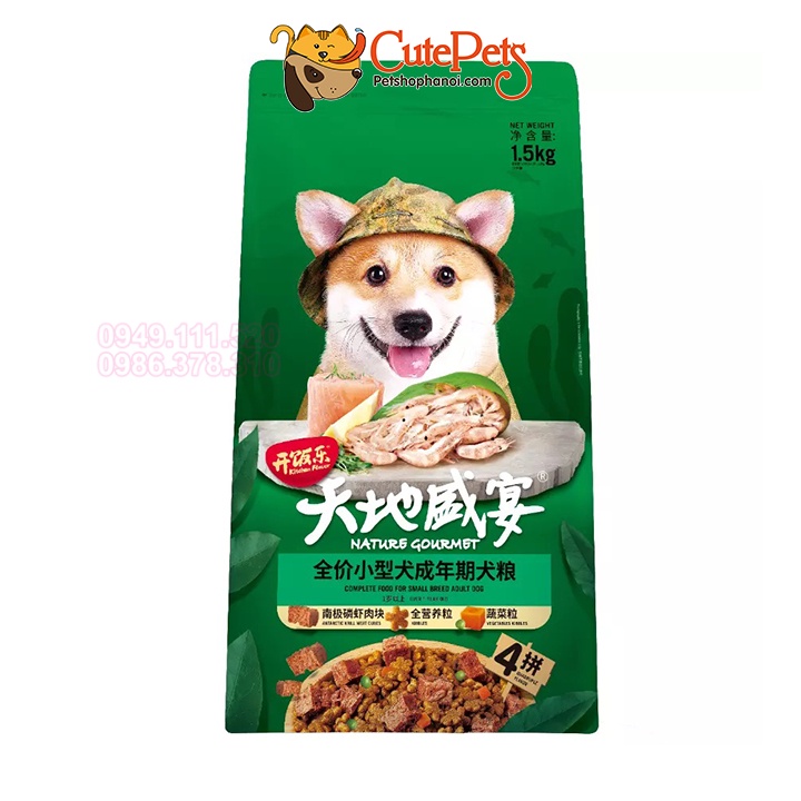 Thức ăn cho chó Nature Gourmet lọ 400g hạt Mix thịt rau củ sấy - CutePets