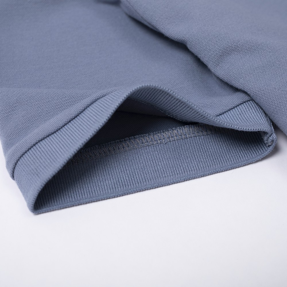 Áo polo trơn màu xanh da trời denim, chất liệu cotton gai cao cấp, BASIS 22_XANHDENIM | BigBuy360 - bigbuy360.vn