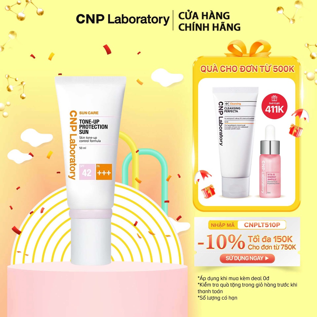 [Mã FMCGMALL -8% đơn 250k] Kem chống nắng nâng tông da CNP Laboratory Tone-Up Protection Sun SPF42/PA+++ 50ml