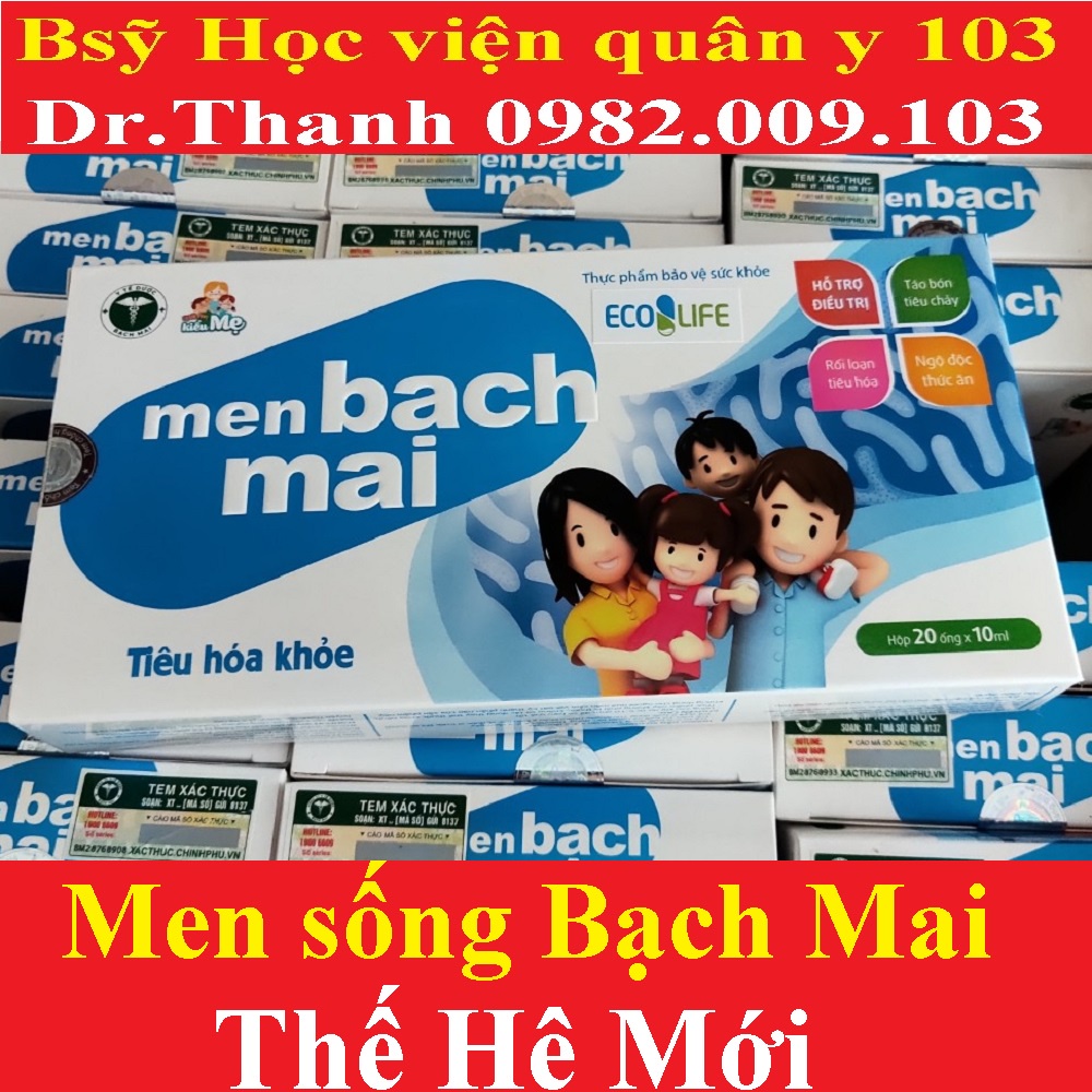 Men sống bạch mai thế hệ mới (dùng cho táo bón,tiêu chảy,kém ăn chậm lớn,men Gold plus enzym vi sinh ăn ngon)