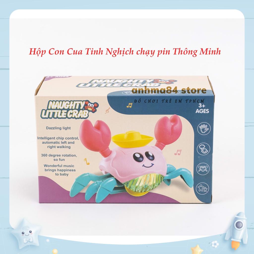 Đồ chơi Con Cua Chạy pin thông minh có nhạc xịn sò - Con cua Tinh Nghịch thông minh tránh chướng ngại vật phát sáng