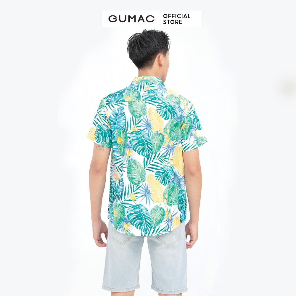 [Mã WABRGD12 giảm 10% đơn 250K] Áo sơ mi nam tay ngắn hình lá cọ GUMAC ANB6109 | BigBuy360 - bigbuy360.vn