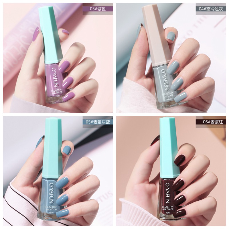 Sơn móng tay 48 màu OYAFUN không cần tia UV, sơn móng bền màu và không phai, không bong tróc, sơn móng nhanh khô
