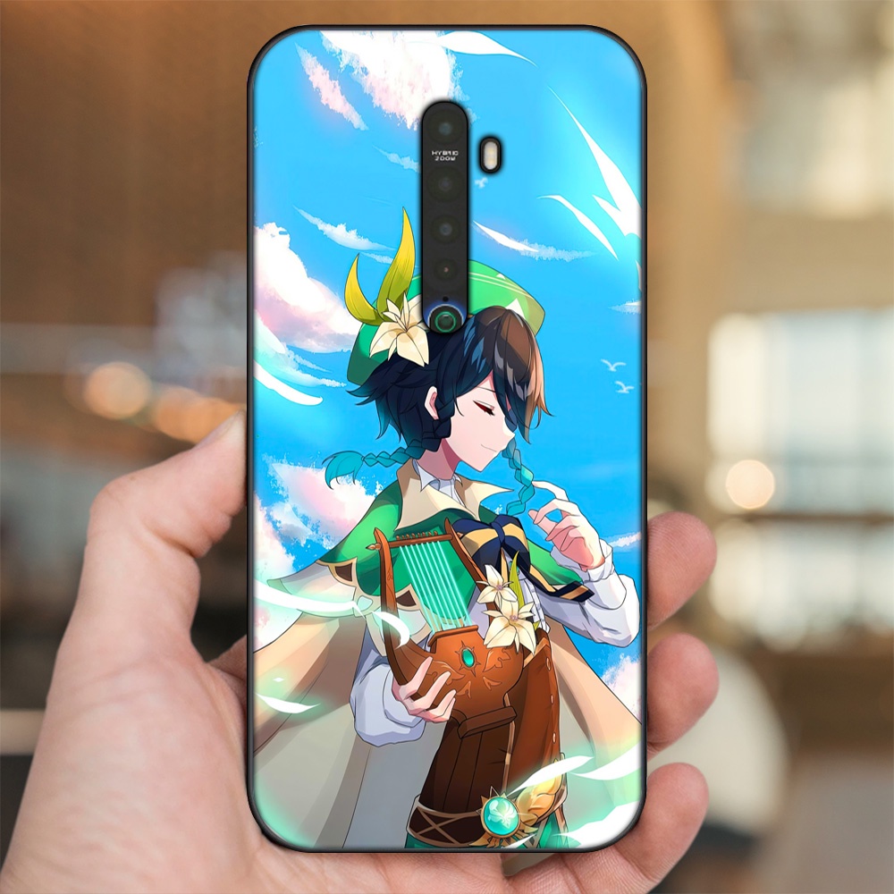 Ốp lưng Oppo Reno 2 viền đen in hình Venti Genshin Impact