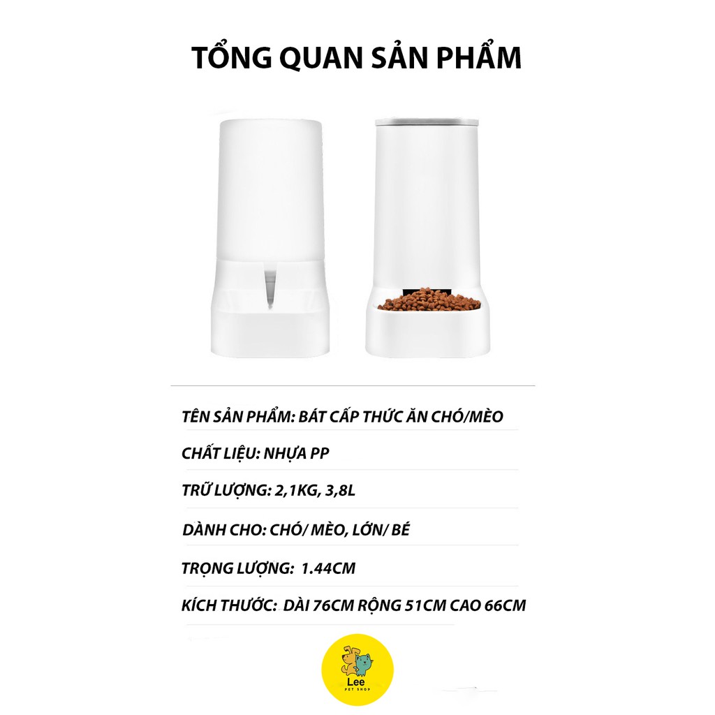BÁT ĂN CHÓ MÈO - BÁT ĂN TỰ ĐỘNG DUNG TÍCH LỚN CHO CHÓ MÈO - CHÍNH HÃNG, CAO CẤP