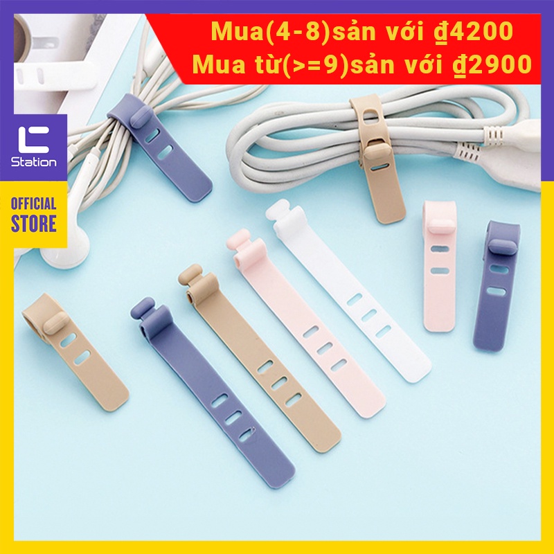 Dụng cụ quấn dây cáp sạc/tai nghe gọn gàng bằng silicon có thể tái sử dụng tiện dụng