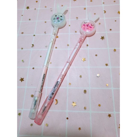 Bút Viết Gel Tai Mèo, Tai Thỏ Kim Tuyến Nhũ Lấp Lánh Nhiều Màu Giá Rẻ Bút Bi Văn Phòng Phẩm Tiện Lợi