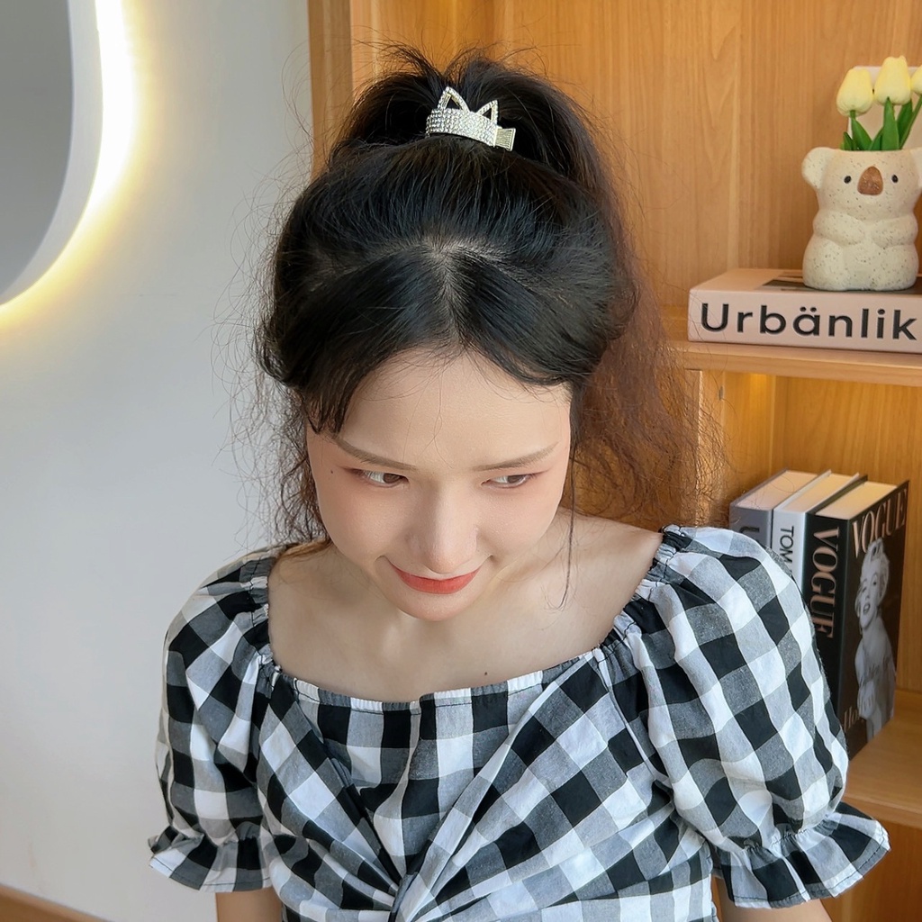 Kẹp Tóc Càng Cua Mini Kim Loại Đính Đá Sang Trọng Phong Cách Hàn Quốc YOS
