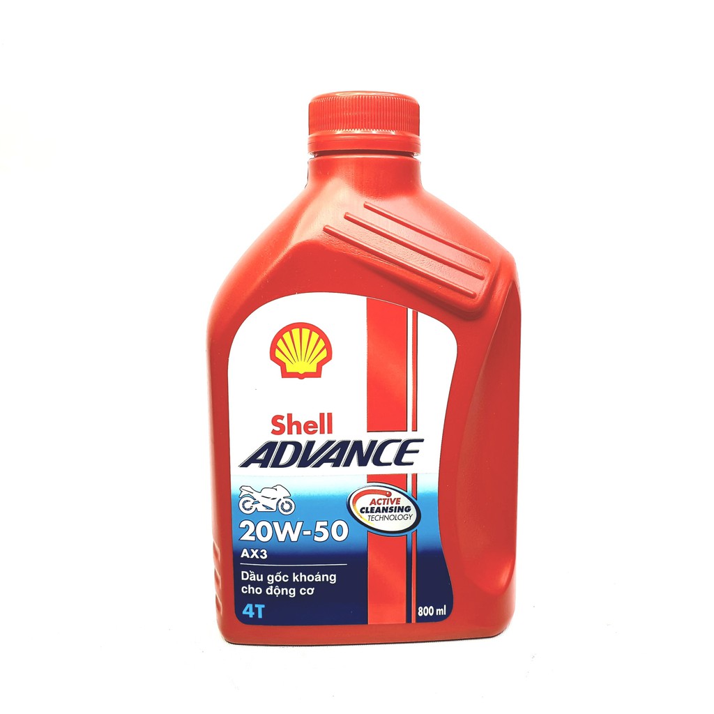 NHỚT ĐỘNG CƠ 4T CAO CẤP SHELL ADVANCE AX3 20W-50 0.8L/1L