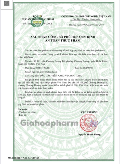 Vinaga DHA - Dầu gấc bổ sung vitamin A, E, DHA giúp sáng mắt, tăng thị lực, giảm khô, mờ, quáng gà, nám, sạm, lão hóa da