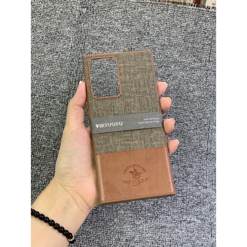 Ốp lưng samsung galaxy Note 20 Ultra da vải Polo Santa Barbara đẹp- Chính hãng