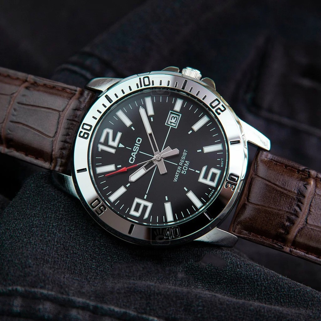 Đồng hồ nam dây da Casio MTP-VD01L-1BVUDF chính hãng
