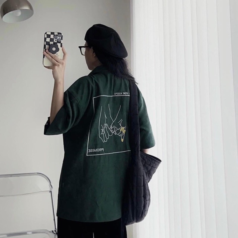 Áo Sơmi Nhung Tay Ngắn Có Túi Loại 1 Dày Dặn