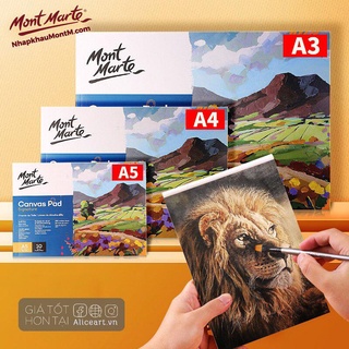 Tập sổ toan vẽ màu acrylic, sơn dầu a3/ a4/ a5-10 tờ, 280gsm - signature canvas pad mont marte sale