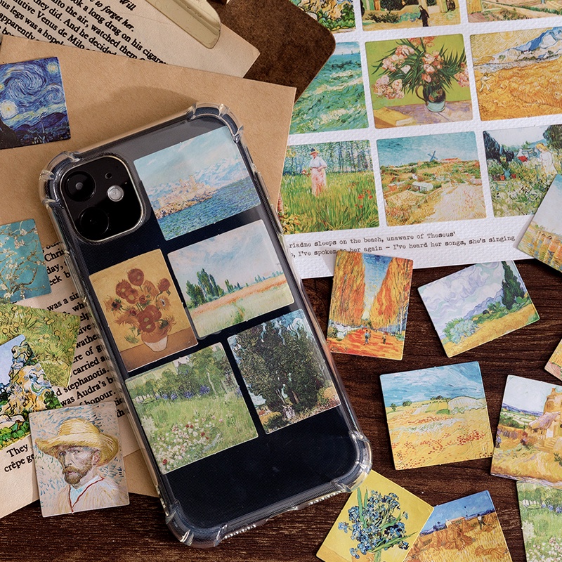 Bộ 45 Miếng Dán Nổi Tiếng Van Goah Mucha B6649