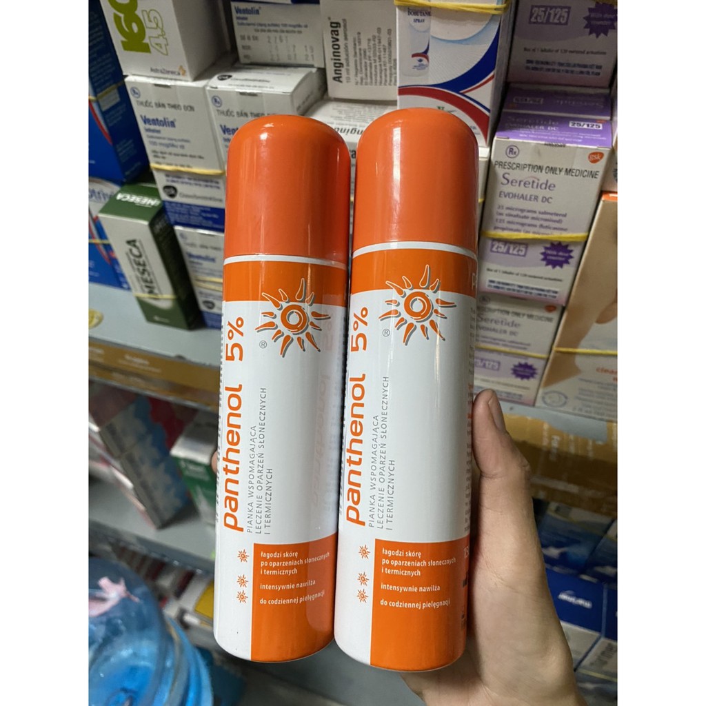 Xịt Panthenol giúp giảm cháy nắng,bỏng da.