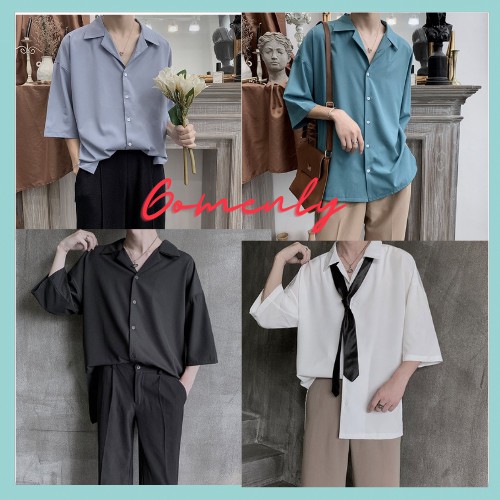 [LOẠI 1 HÀNG QUẢNG CHÂU] ÁO SƠ MI TAY NGẮN CỔ VEST nhiều màu Nam Nữ Unisex, sơ mi ngắn tay lụa MS002